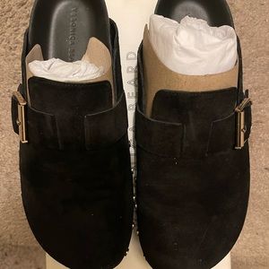 Suede studded mules that been worn a few times